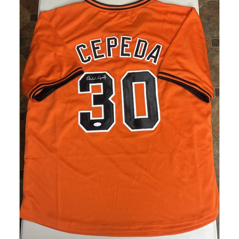 ORLANDO CEPEDA AUTOGRAPHED CUSTOM JERSEY SAN FRANCISCO GIANTS JSA COA Witness